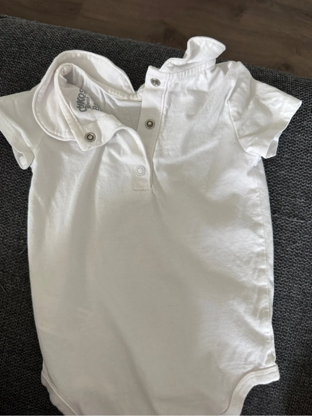 OshKosh B'gosh White Peter Pan Collar Baby Bodysuit